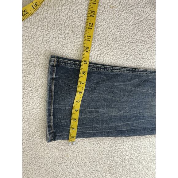 BKE Jeans Men 30 Blue Aiden Buckle Washed Out Faded Thrashed Denim Pants Whisker - Picture 10 of 12